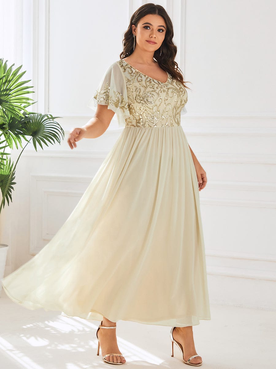 Regal Sequined A-Line Mother of the Bride Dress