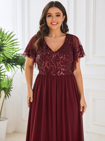Regal Sequined A-Line Mother of the Bride Dress