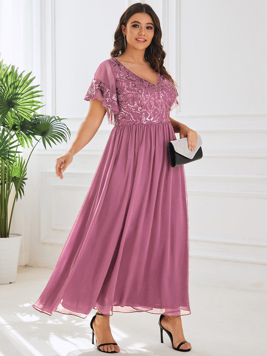 Regal Sequined A-Line Mother of the Bride Dress