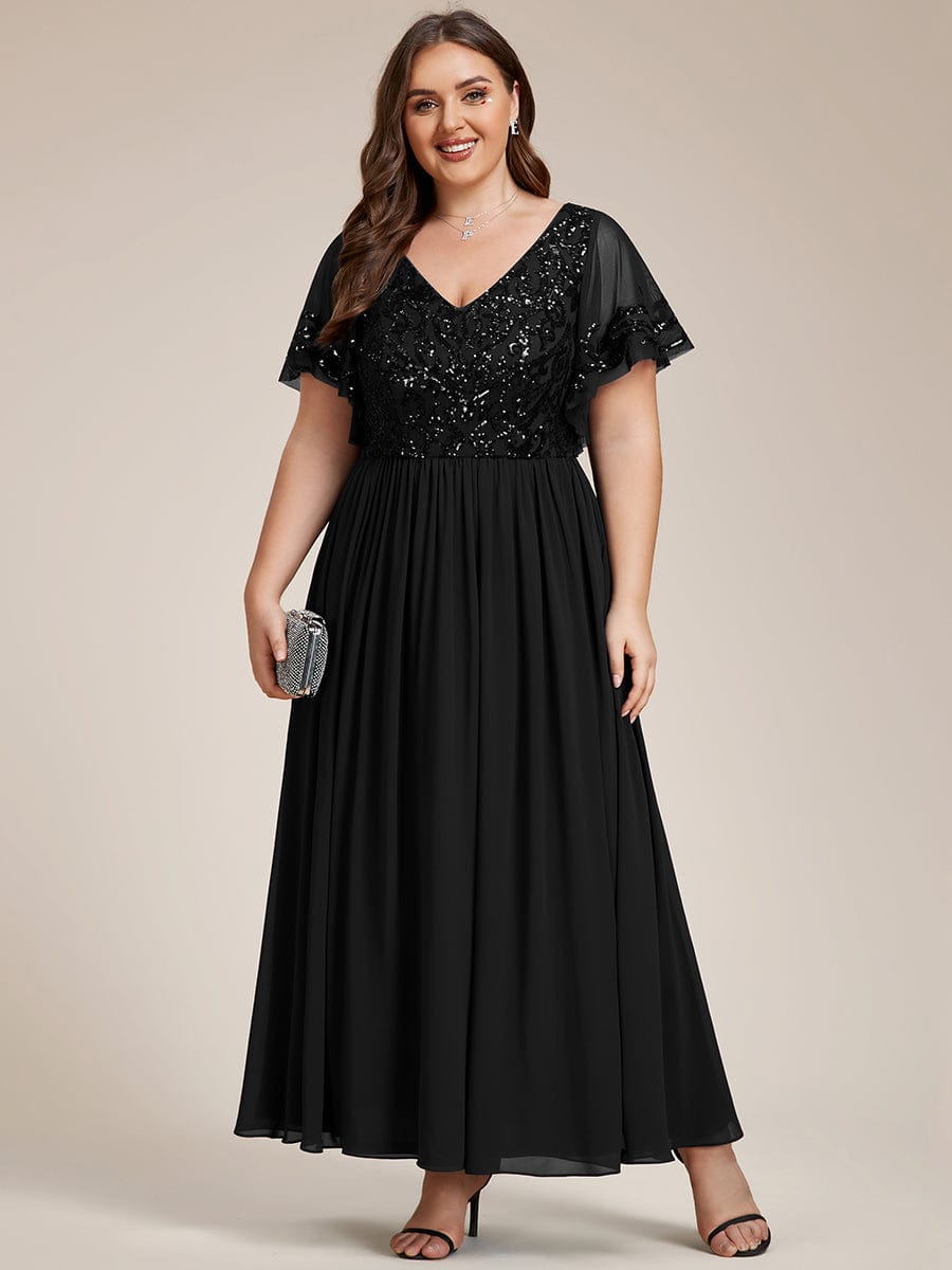 Regal Sequined A-Line Mother of the Bride Dress