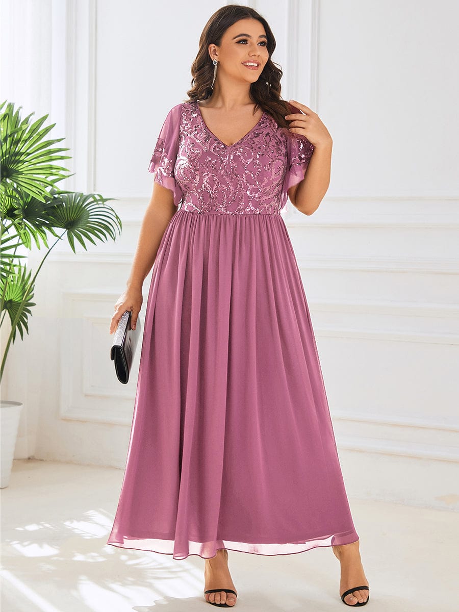 Regal Sequined A-Line Mother of the Bride Dress