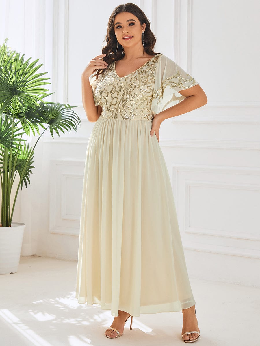 Regal Sequined A-Line Mother of the Bride Dress