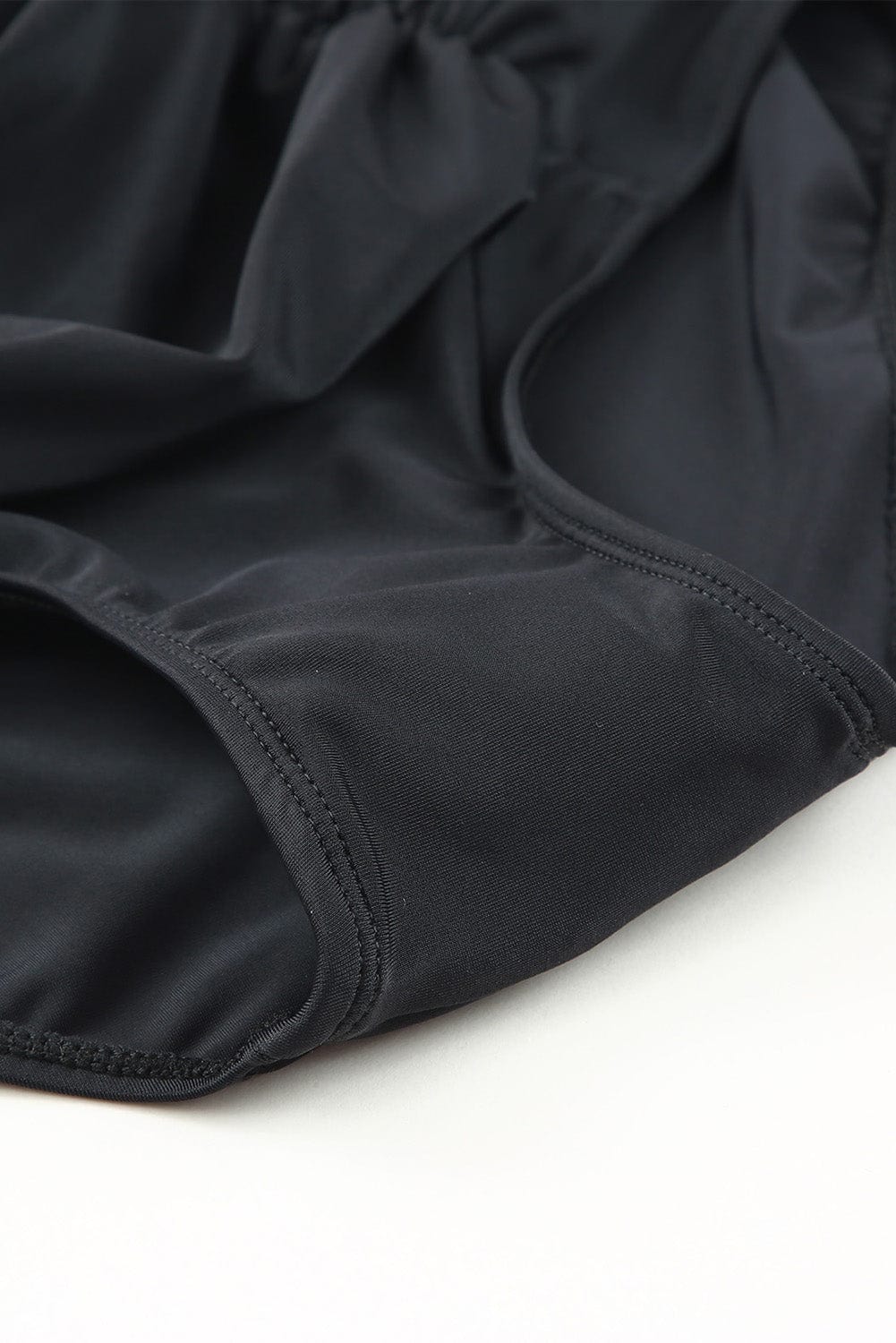 Retro Black and Purple High Waist Swim Shorts