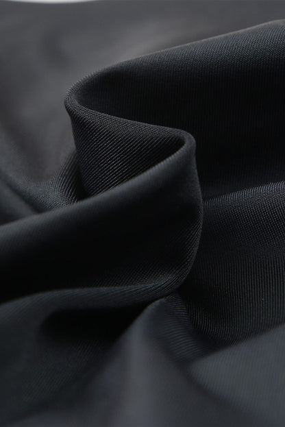 Retro Black and Purple High Waist Swim Shorts