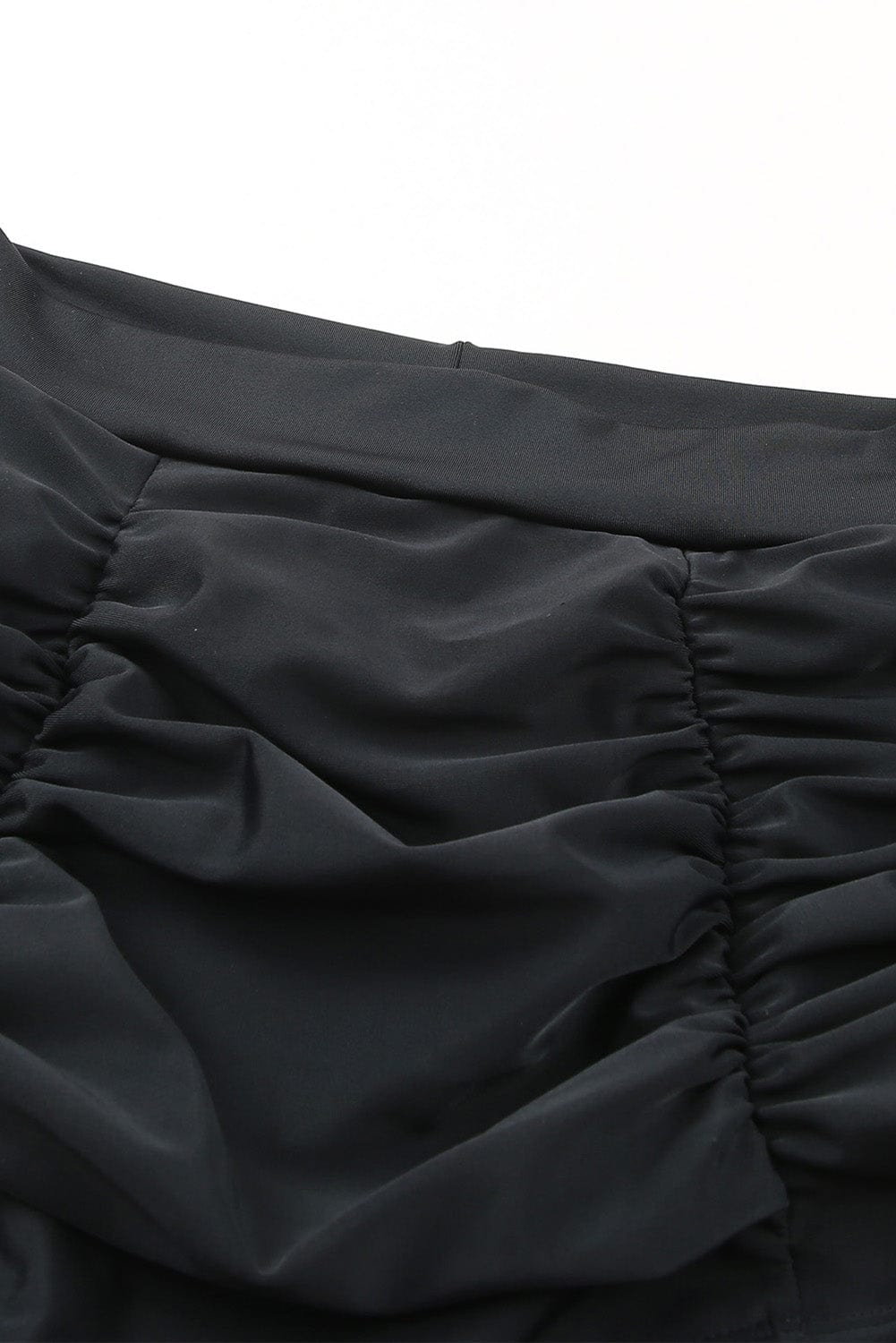 Retro Black and Purple High Waist Swim Shorts