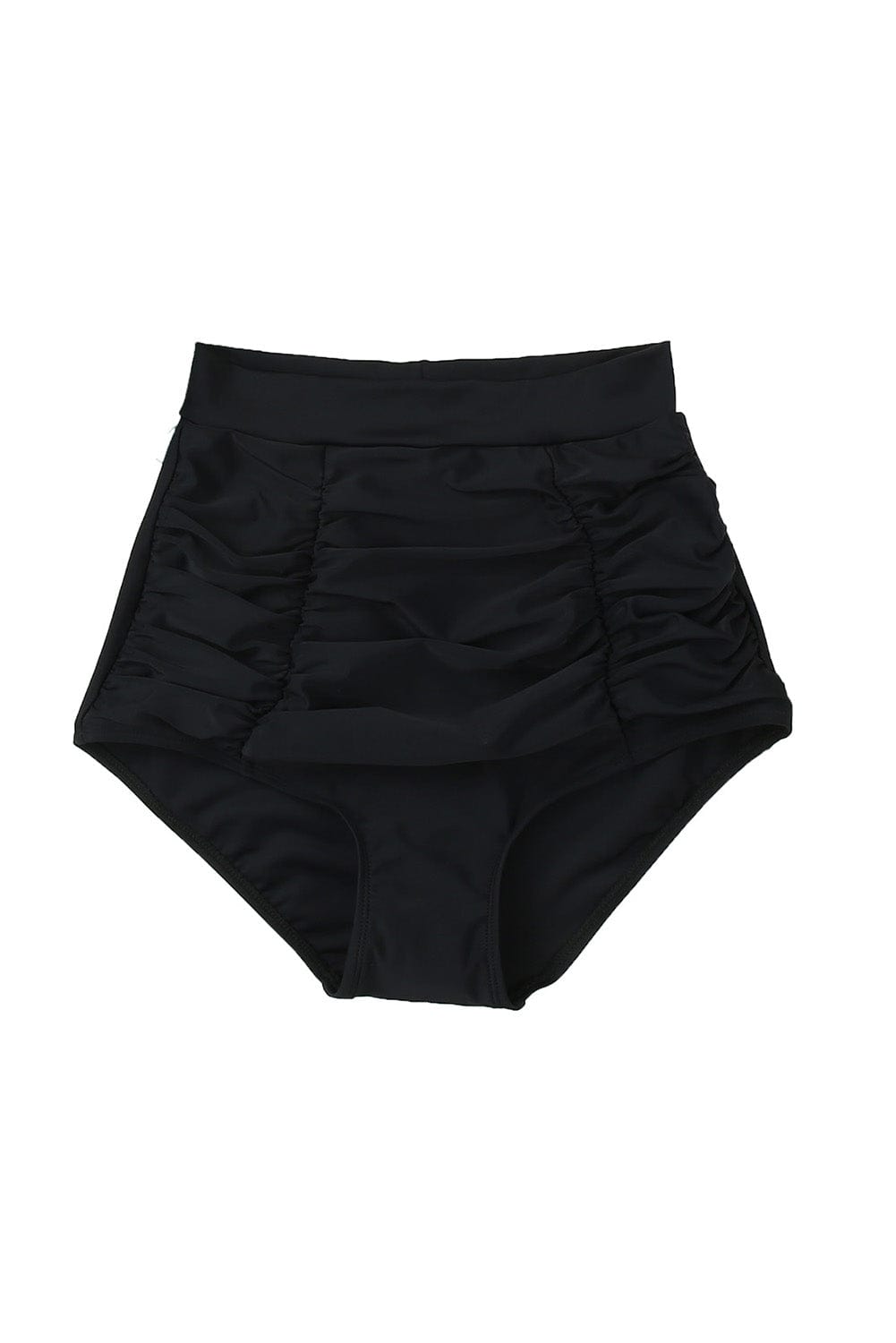 Retro Black and Purple High Waist Swim Shorts
