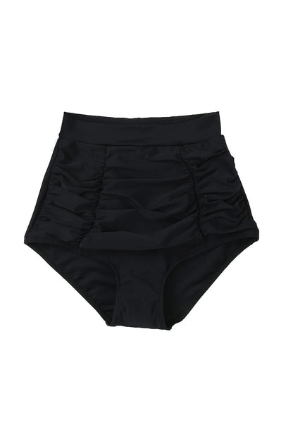 Retro Black and Purple High Waist Swim Shorts