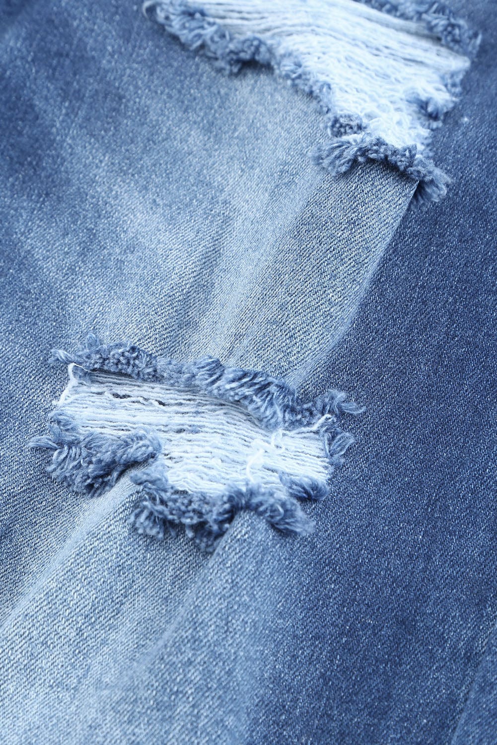 Retro Distressed Light Blue Wide Leg Jeans