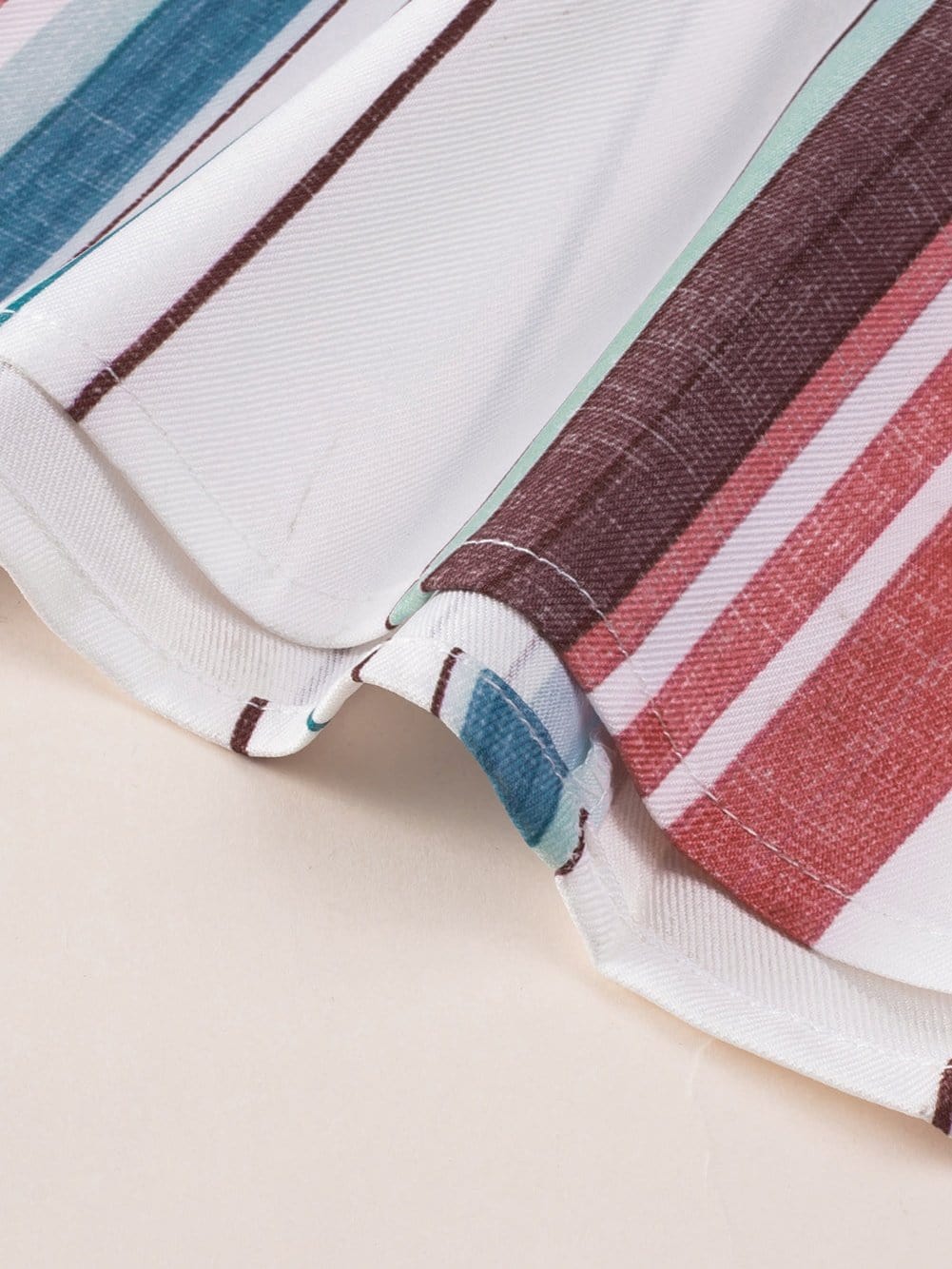 Retro Striped Midi Dress with Button Front