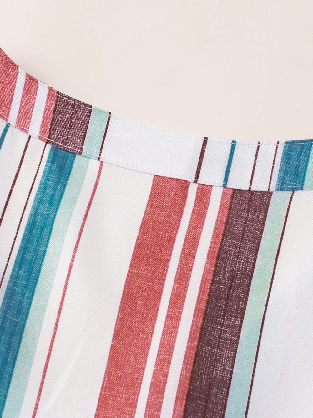 Retro Striped Midi Dress with Button Front