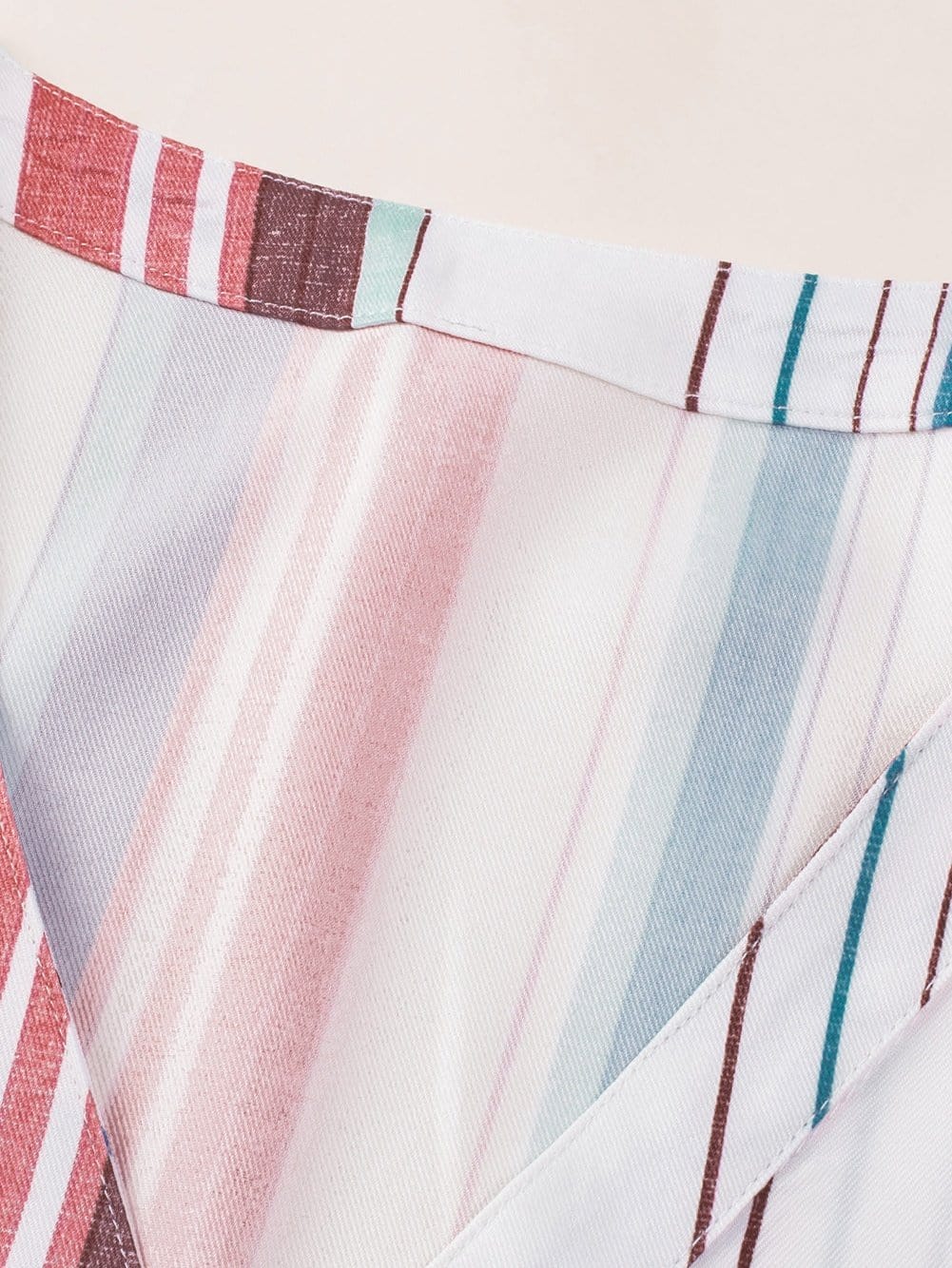 Retro Striped Midi Dress with Button Front