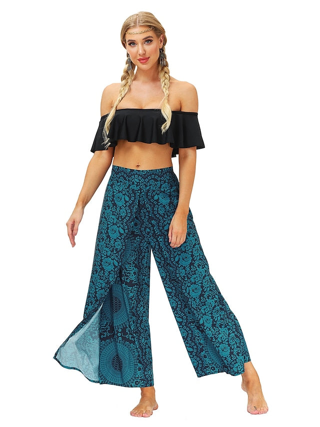 Harem Pants Hippie Pants Pump Yoga Pants Boho Smocked Waist with Pockets Leisure Elastic Waistband - LuckyFash™