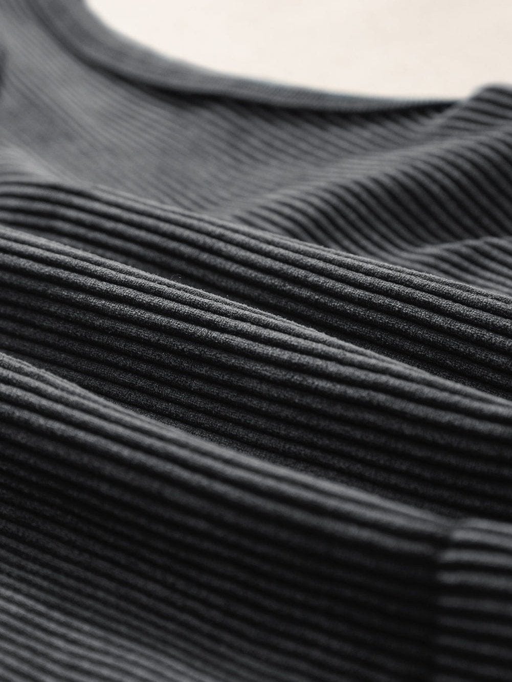 Ribbed Black Seamless Sleeveless Crop Top