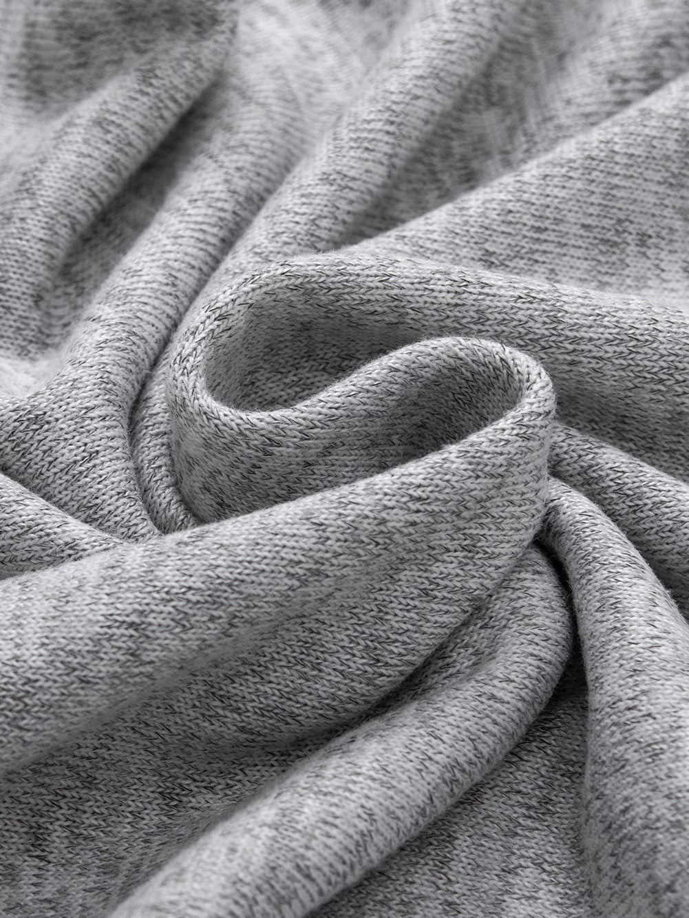 Ribbed Gray Short Sleeve Round Neck T-shirt