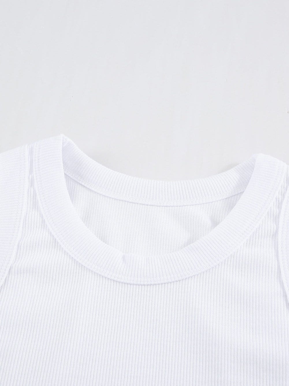 Ribbed Knit White Tank Top - Summer Essential