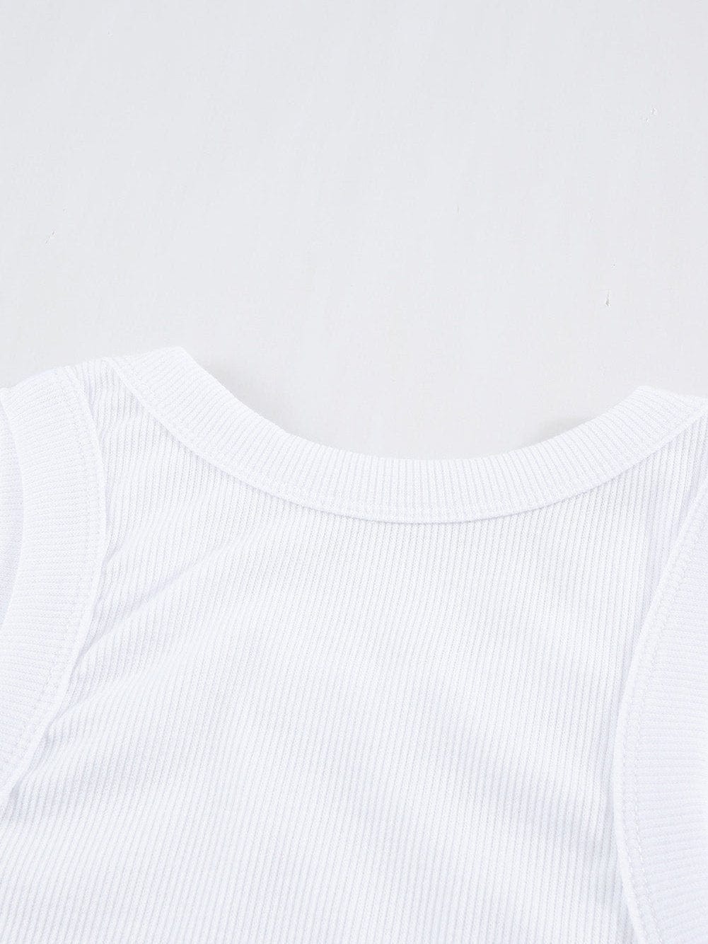 Ribbed Knit White Tank Top - Summer Essential