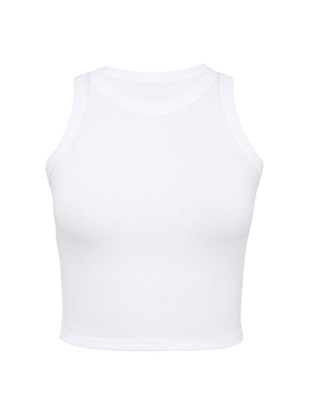 Ribbed Knit White Tank Top - Summer Essential