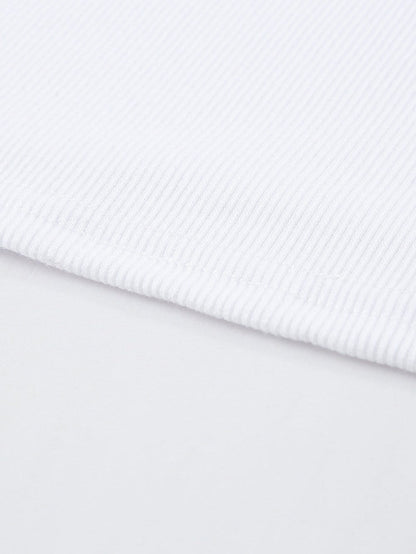 Ribbed Knit White Tank Top - Summer Essential
