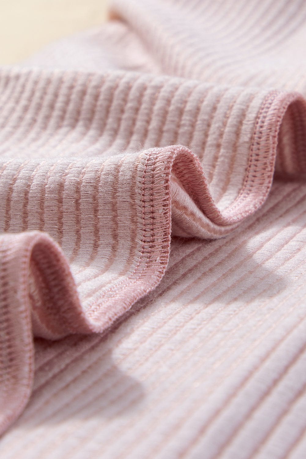 Ribbed Pink Colorblock Summer Tee