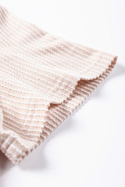 Ribbed Pink Colorblock Summer Tee