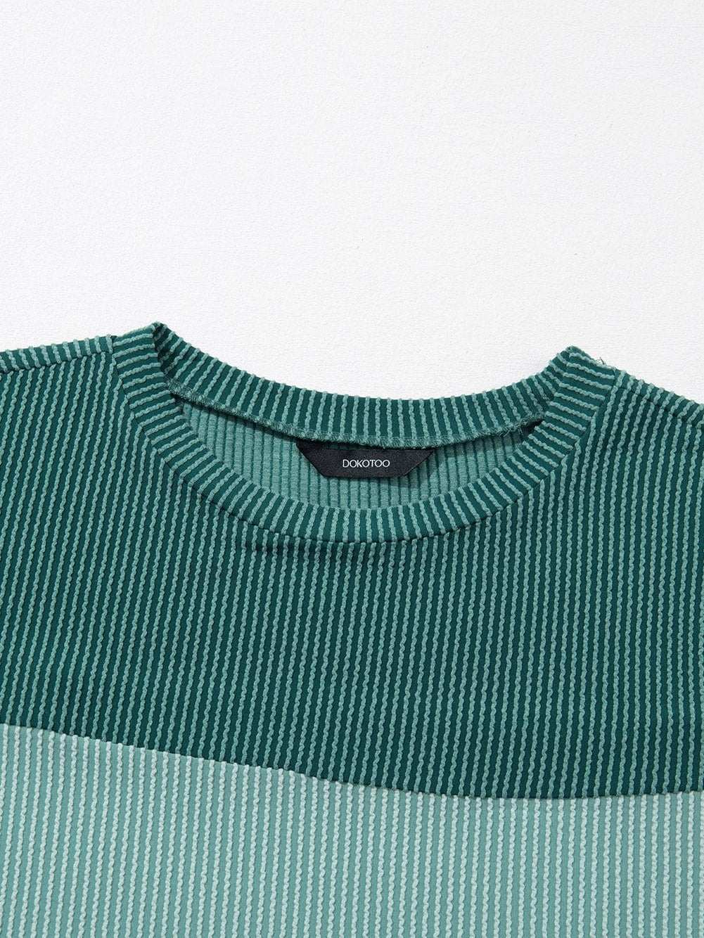 Ribbed Skobeloff Colorblock T-Shirt with Textured Detail