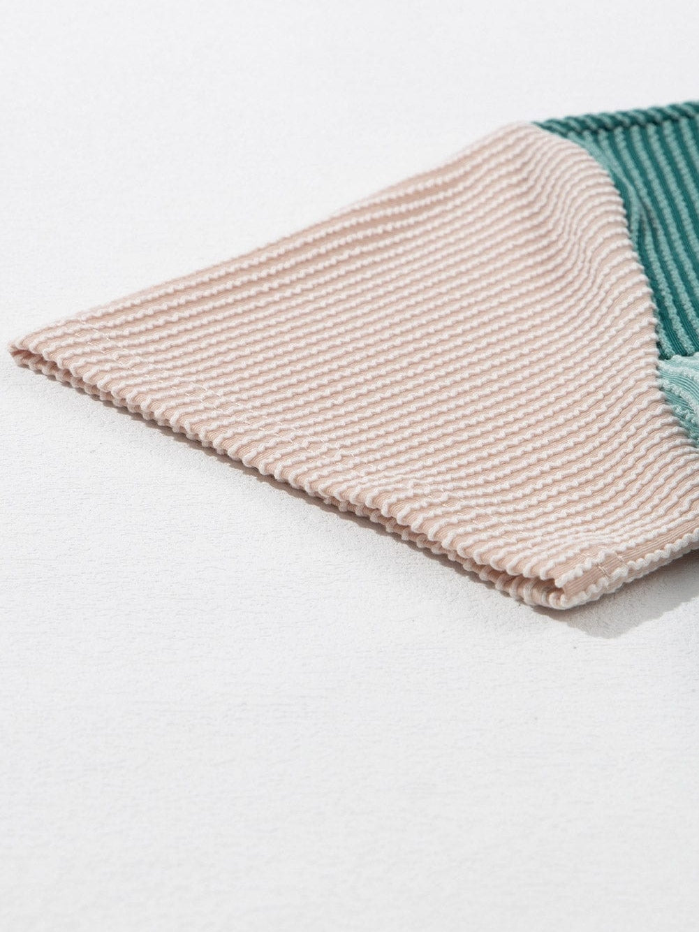 Ribbed Skobeloff Colorblock T-Shirt with Textured Detail