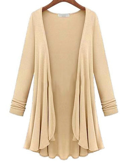 Women's Cardigan Sweater Open Front Ribbed Knit Polyester Oversized Fall Winter Daily Going out Weekend Stylish Casual Soft Long Sleeve Solid Color Black White Navy Blue M L XL