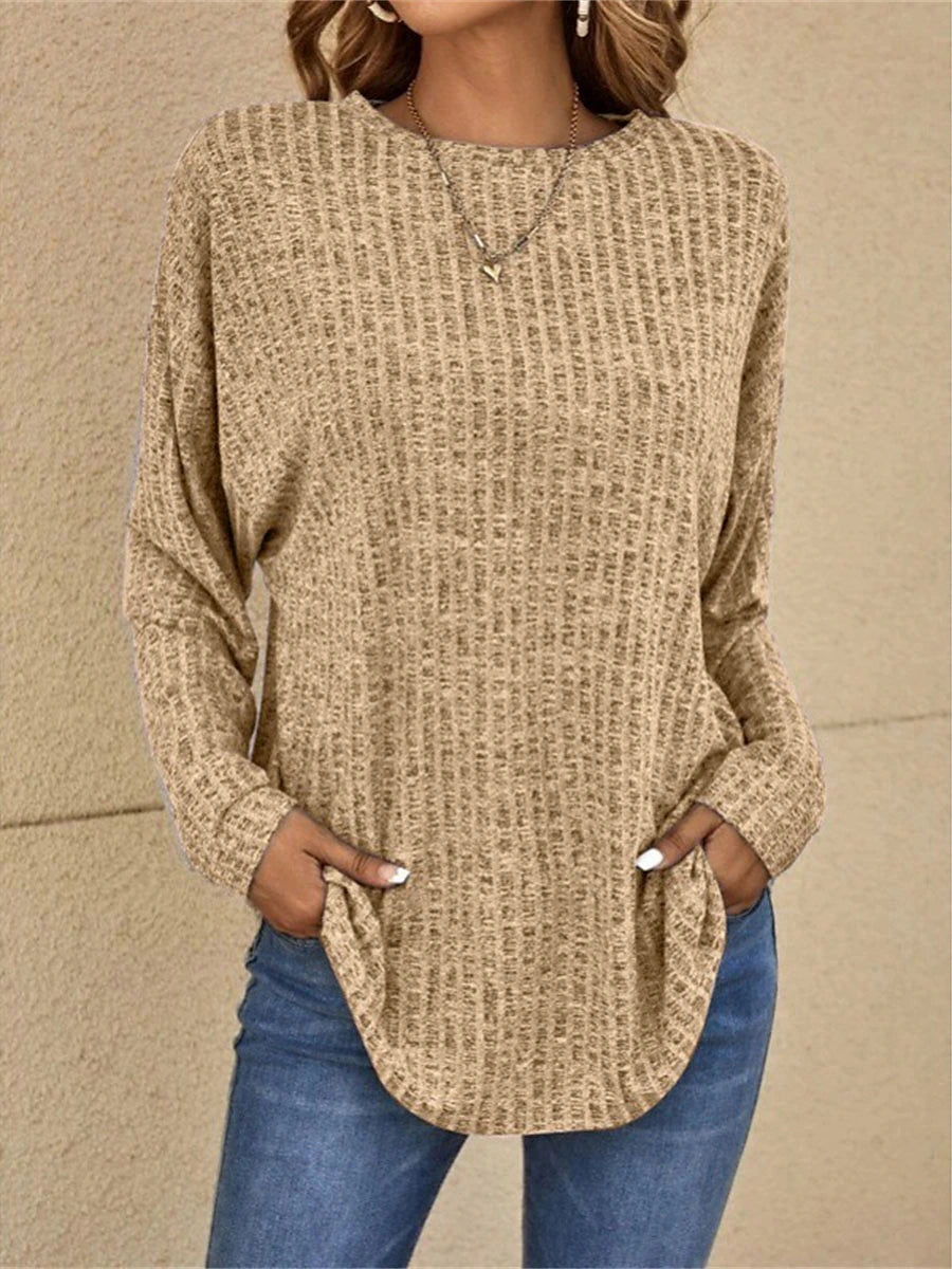 Women's Pullover Sweater Jumper Crew Neck Ribbed Knit Polyester Oversized Spring Fall Outdoor Valentine's Day Daily Stylish Casual Soft Long Sleeve Solid Color Black Pink Royal Blue S M L
