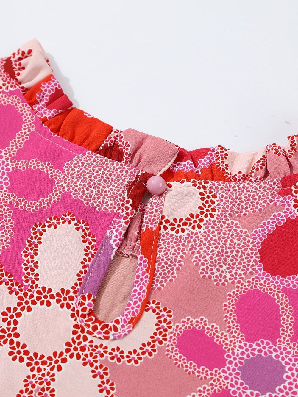 Rose Blossom Embroidered Floral Tank with Ruffle Detail