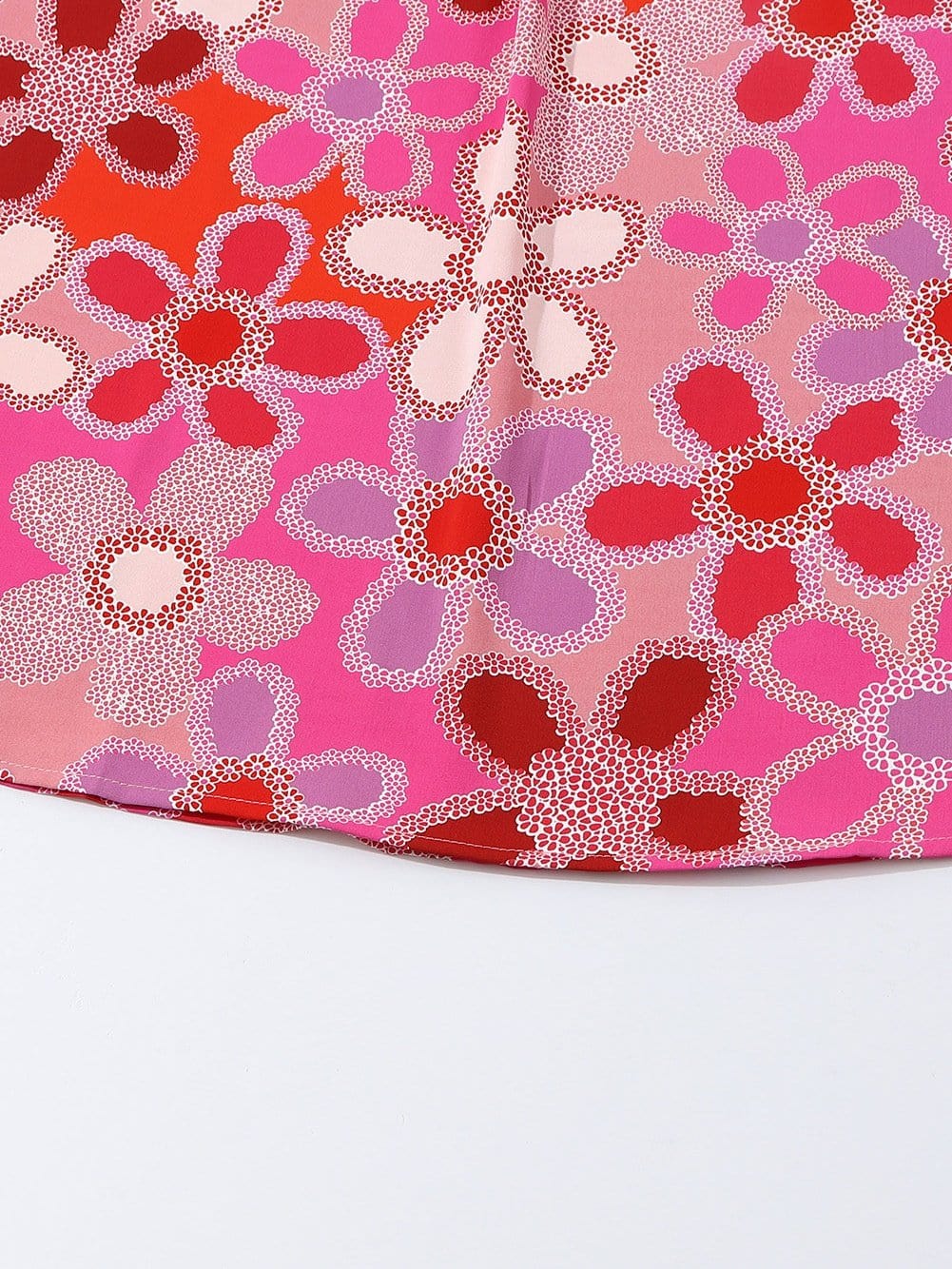 Rose Blossom Embroidered Floral Tank with Ruffle Detail