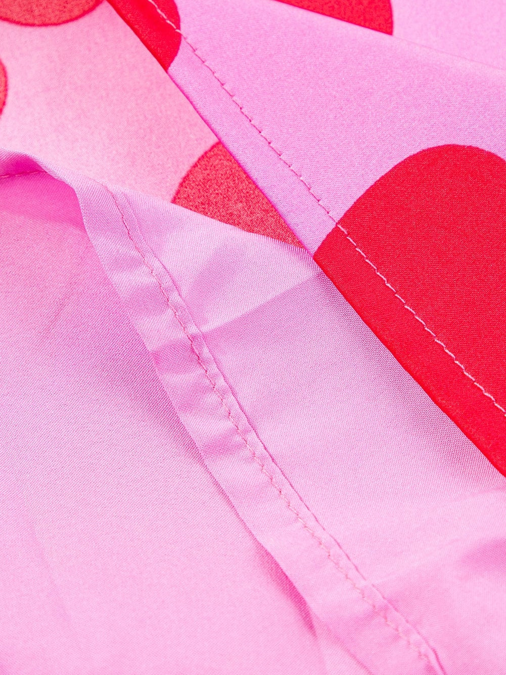 Rose Blossom Satin Puff Sleeve Ruffle Blouse