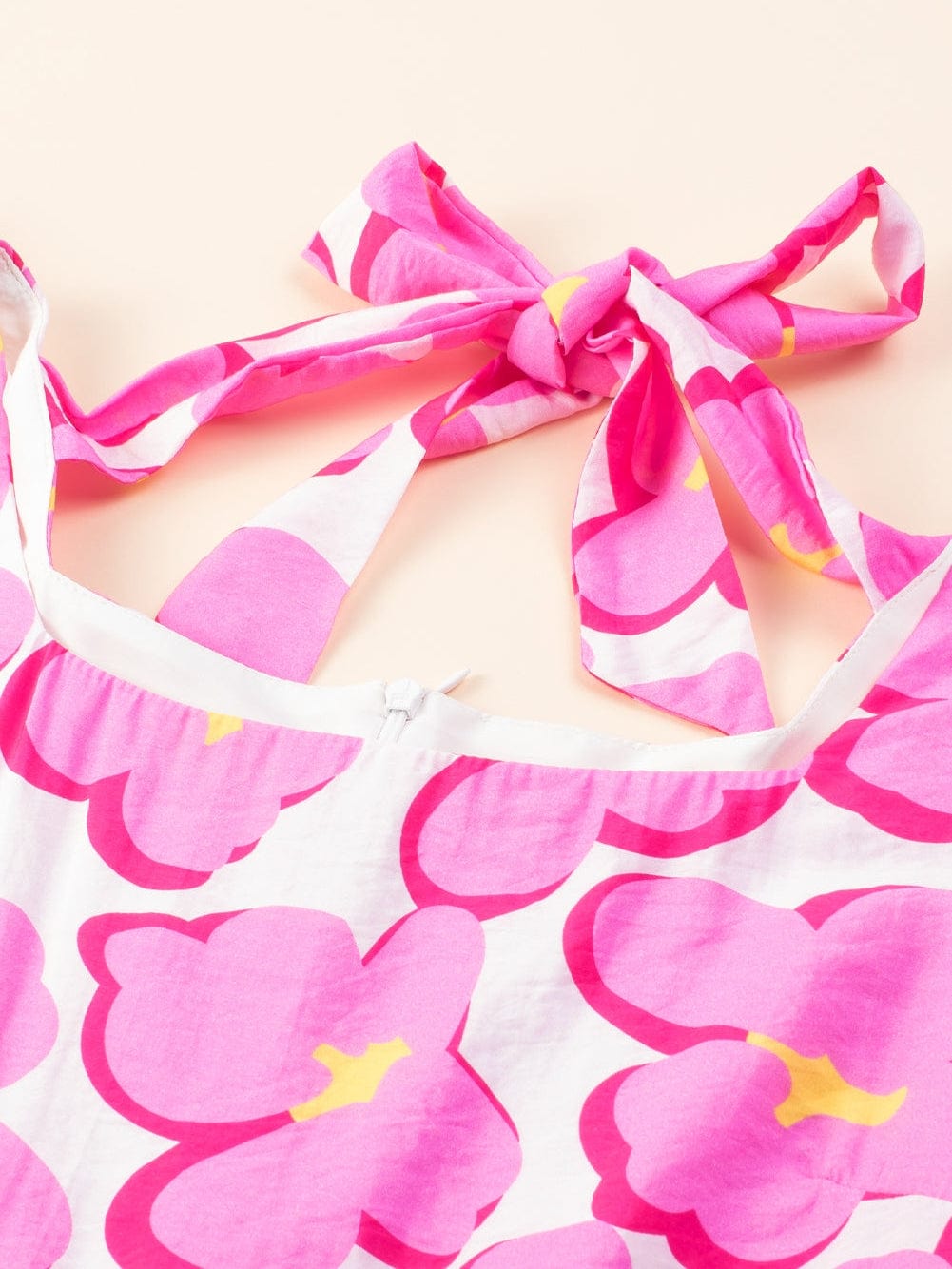 Rose Blossom Square Neck Flowy Empire Waist Dress