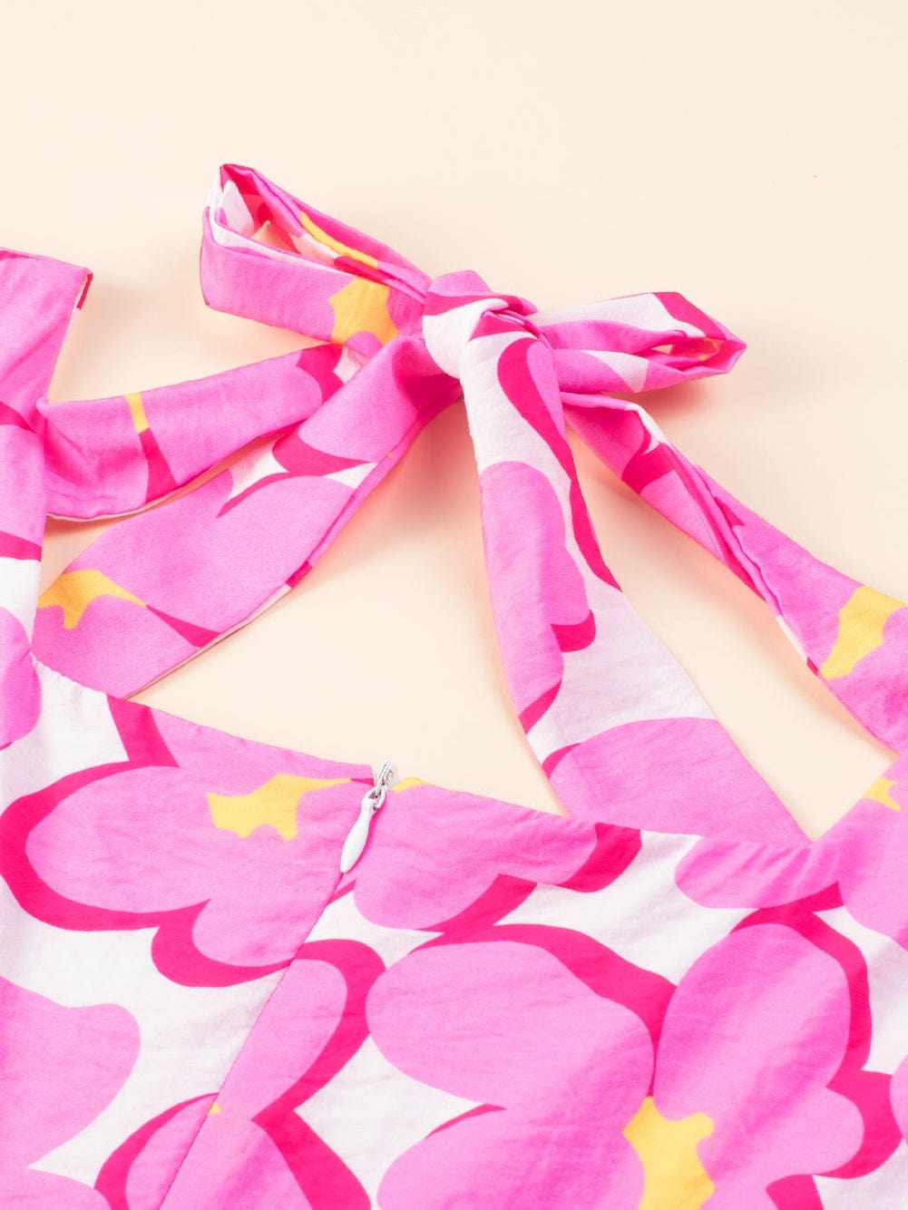 Rose Blossom Square Neck Flowy Empire Waist Dress