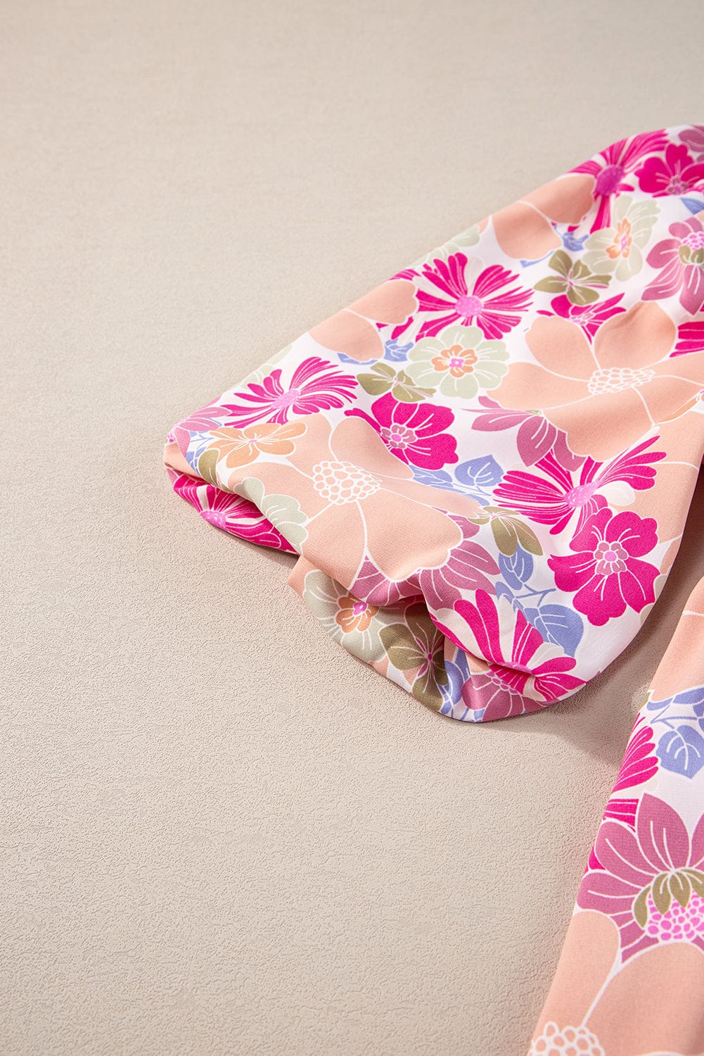 Rose Blossom Square Neck Puff Sleeve Babydoll Dress