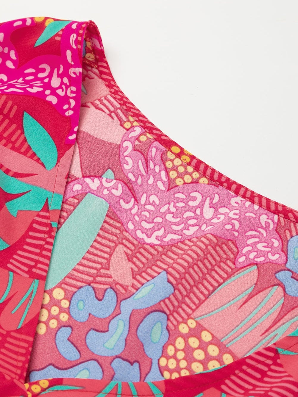 Rose Blossom V Neck Bubble Sleeve Ruffle Detail Mini Dress