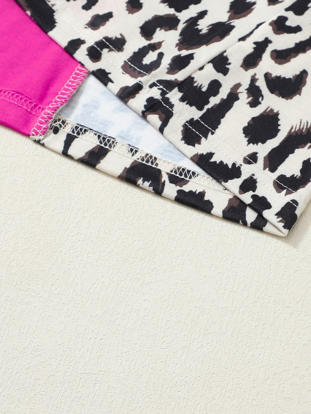 Rose Leopard Patchwork Tie Strap V-Neck Tank Top