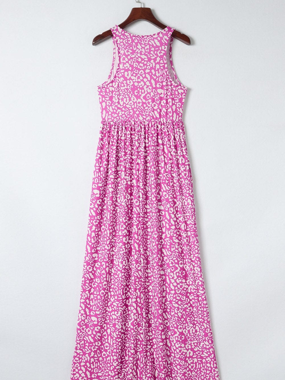 Rose Leopard Print Maxi Dress with Pockets