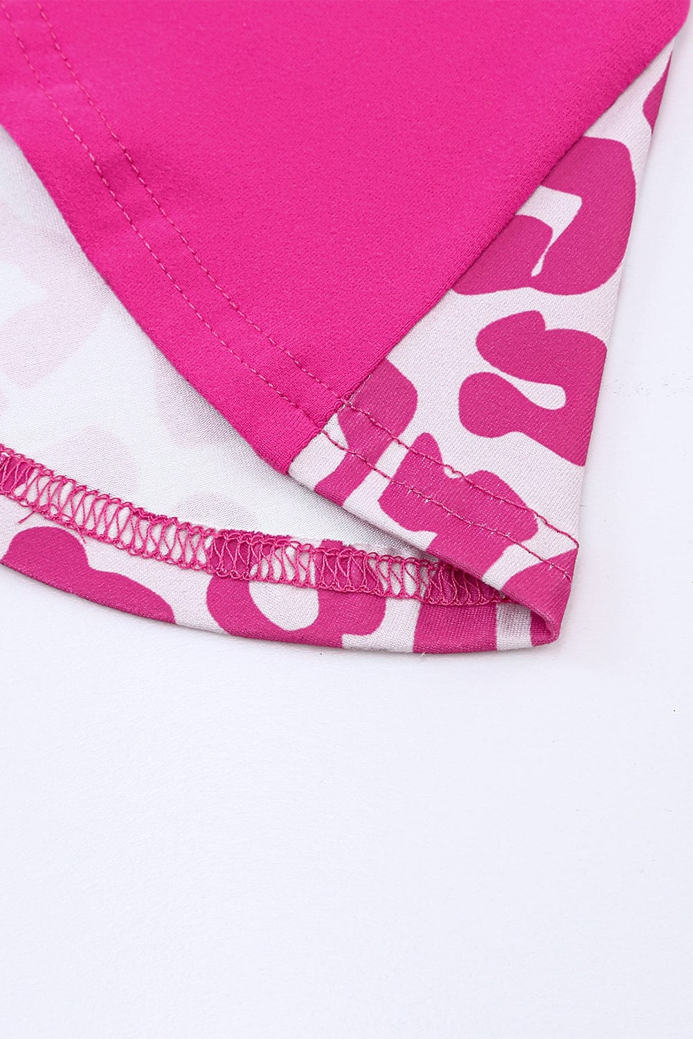 Rose Leopard Print Short Sleeve T-shirt Dress with Slits