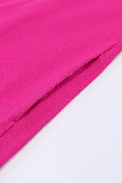 Rose Leopard Print Short Sleeve T-shirt Dress with Slits