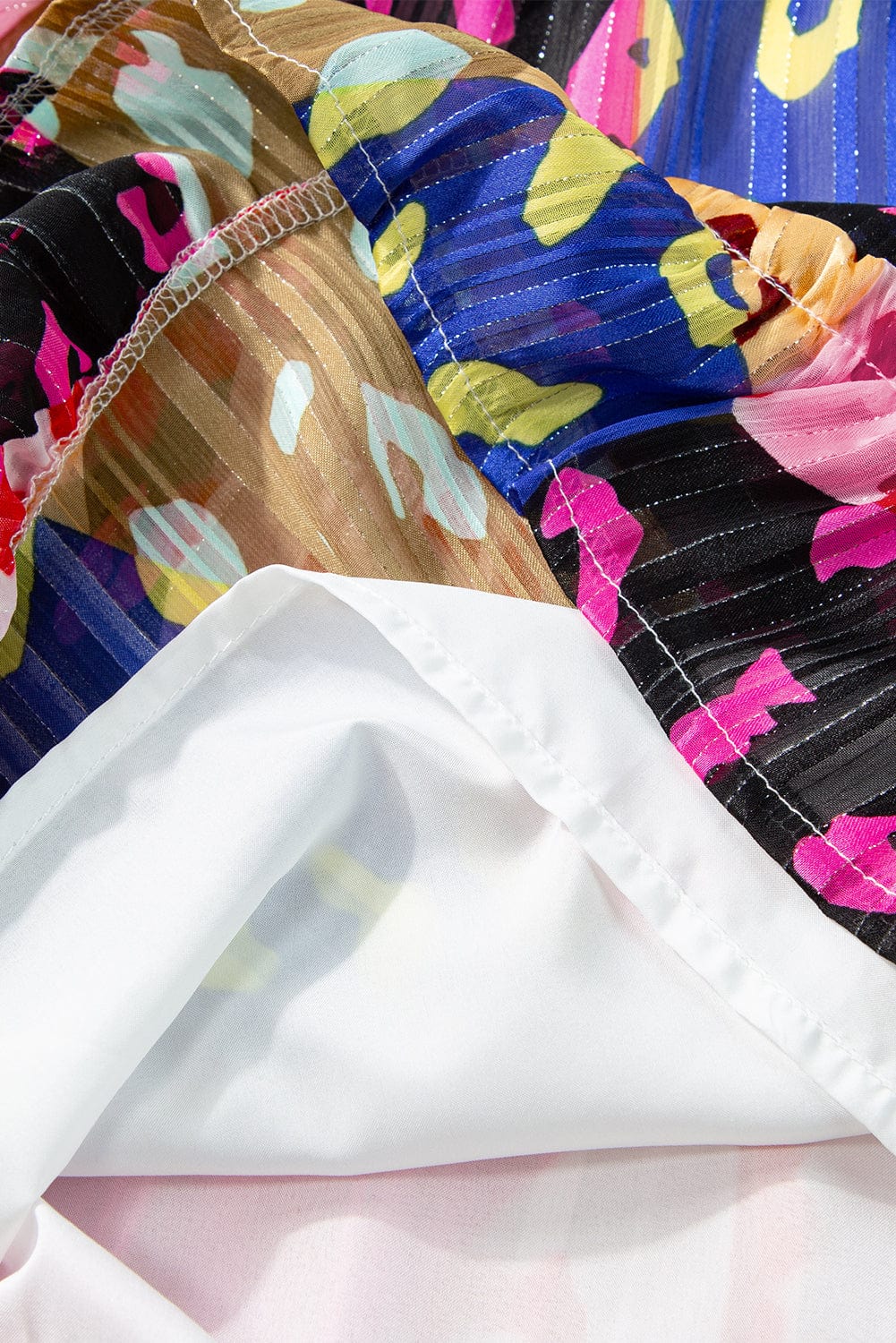 Rose Leopard Print Tiered Ruffle Mini Dress with Puff Sleeves