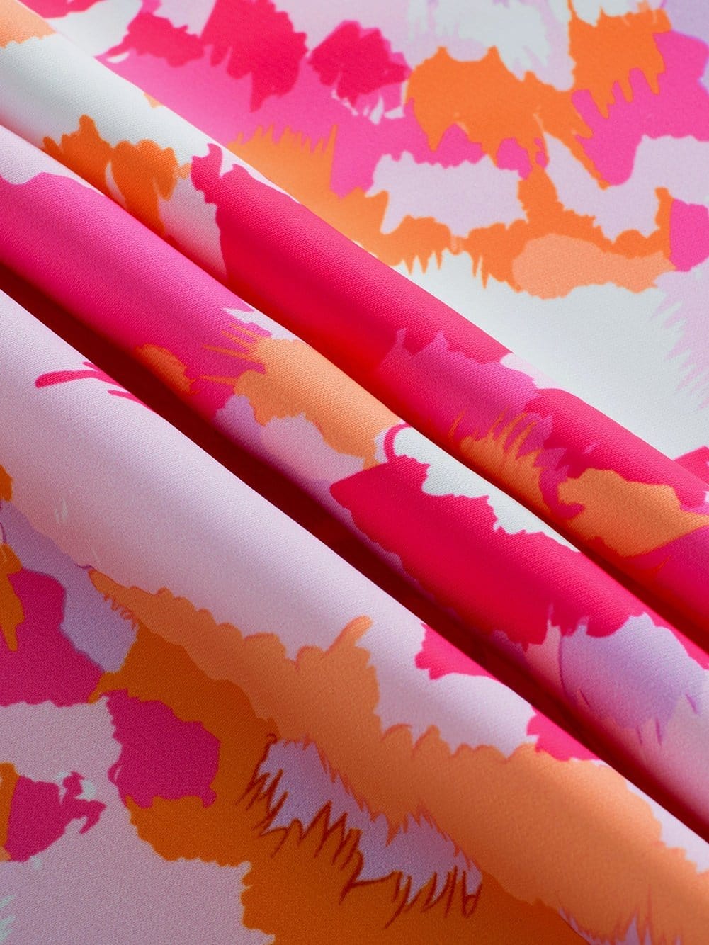 Rose Red Abstract Pattern V Neck Lightweight Summer Blouse