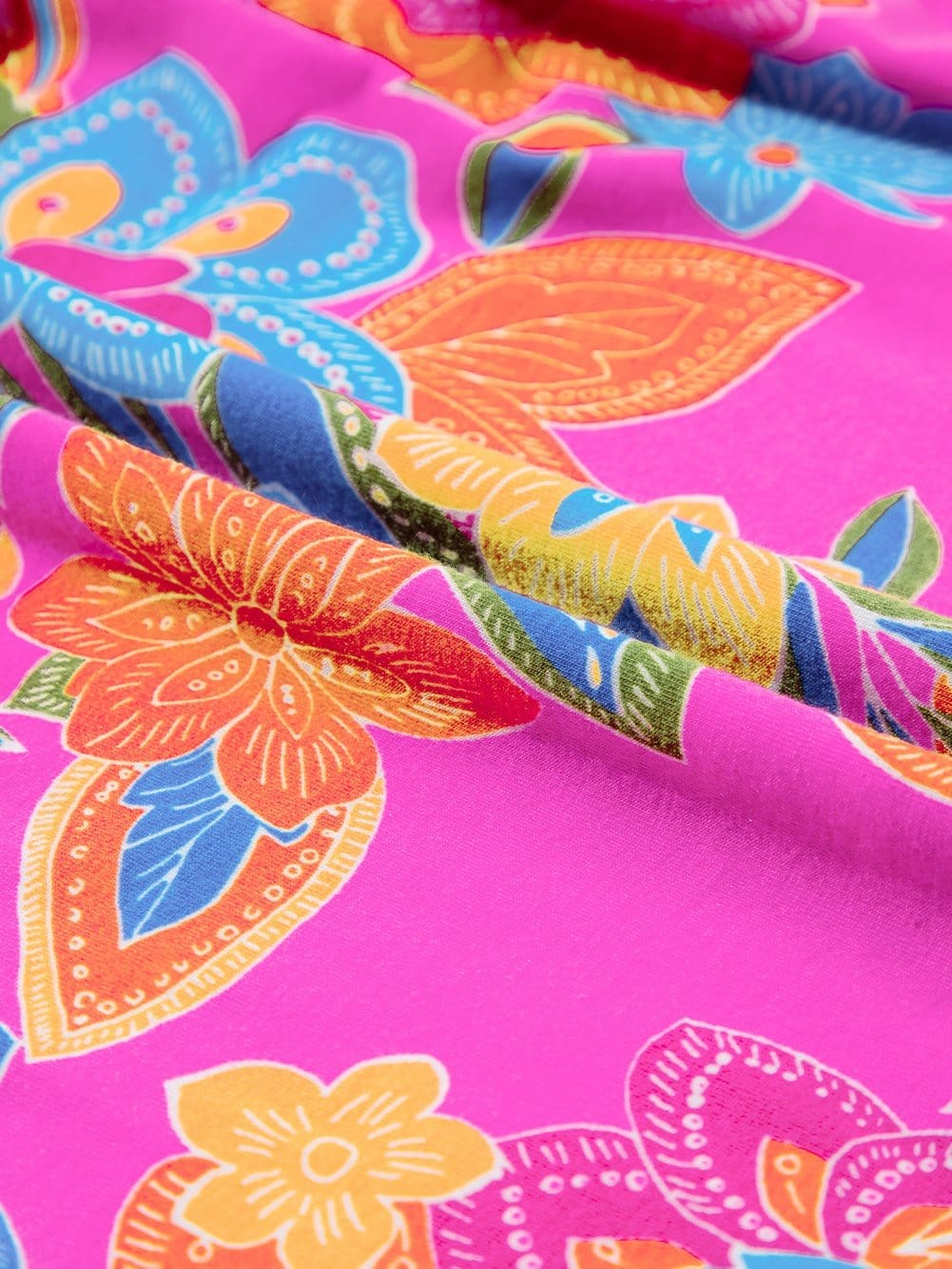 Rose Red Bohemian Floral Flounce V Neck Sleeveless Top