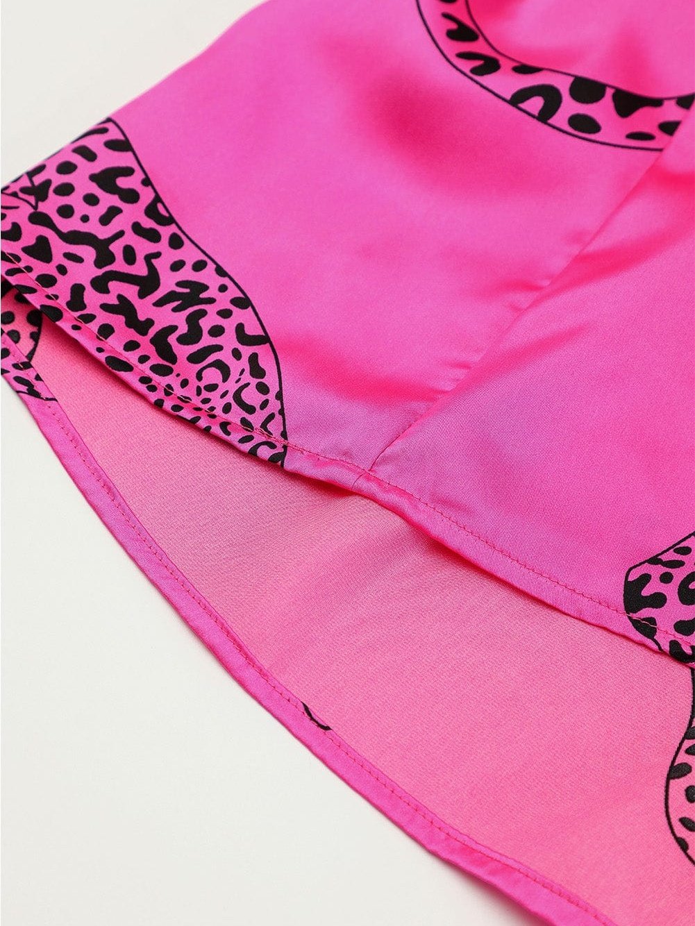 Rose Red Cheetah Print A-Line Mini Dress with Bell Sleeves