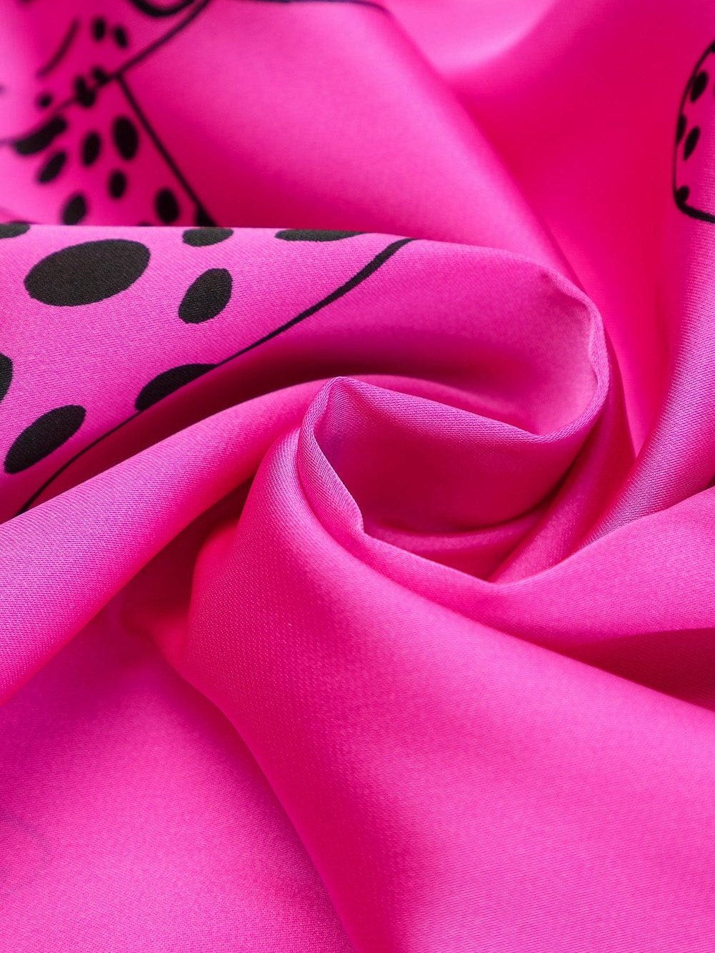 Rose Red Cheetah Print A-Line Mini Dress with Bell Sleeves