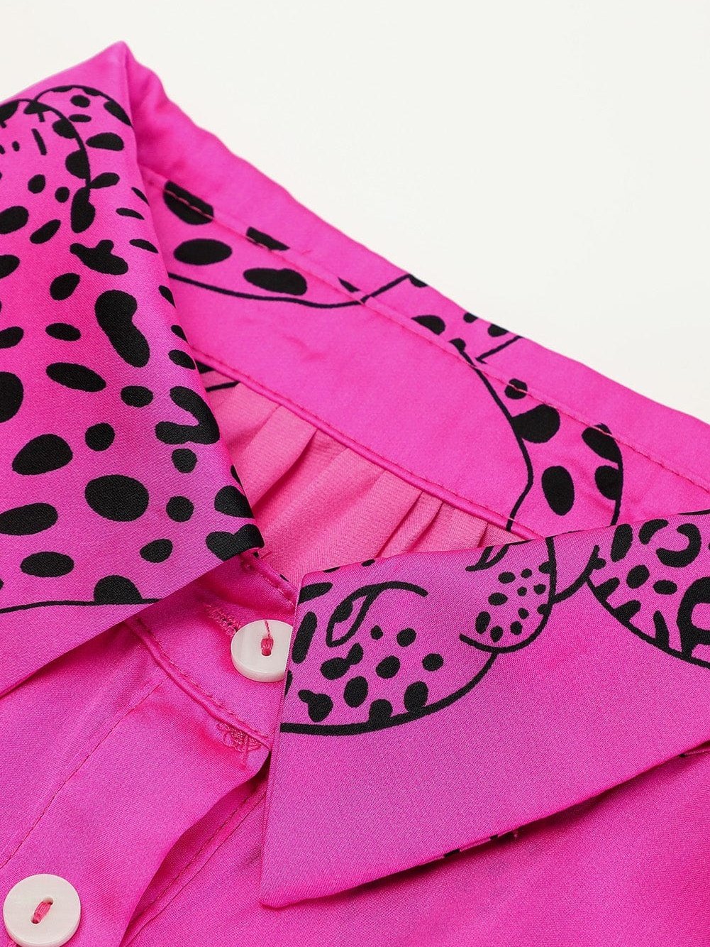 Rose Red Cheetah Print A-Line Mini Dress with Bell Sleeves