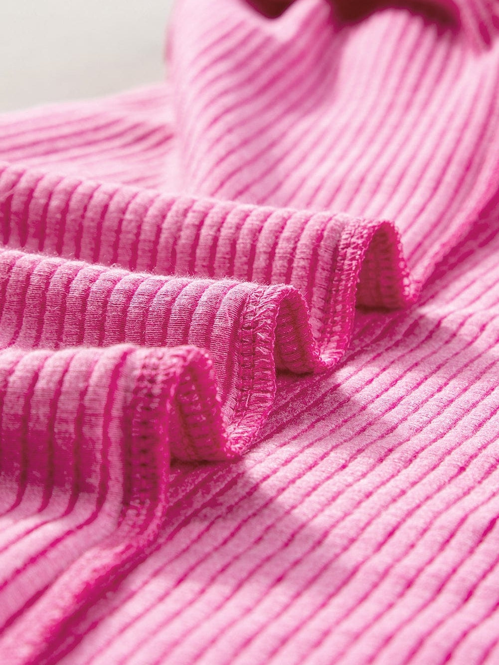 Rose Red Color Block Textured Edge Patched Pocket Tunic Dress