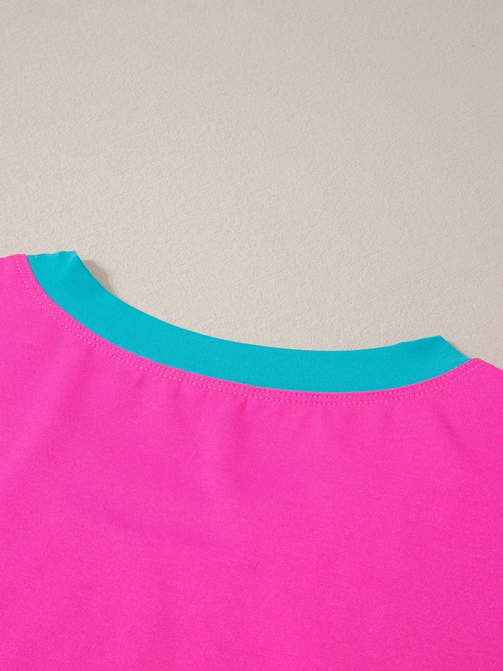 Rose Red Colorblock Cap Sleeve Tee and Shorts Set