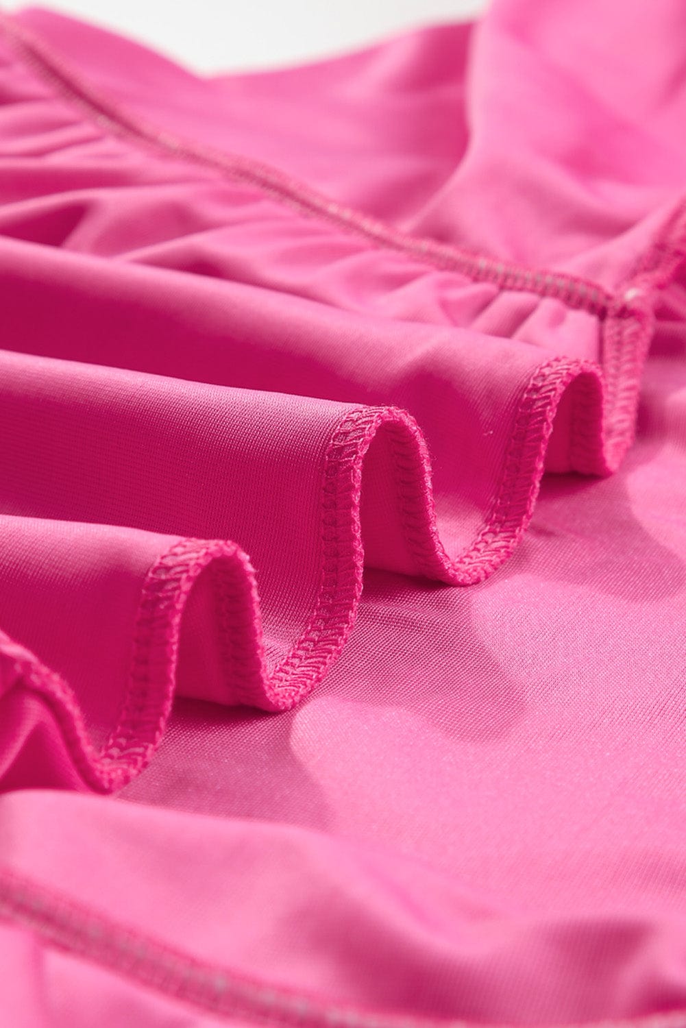 Rose Red Velvet Dress with Elegant Shirred Details and V-Neck