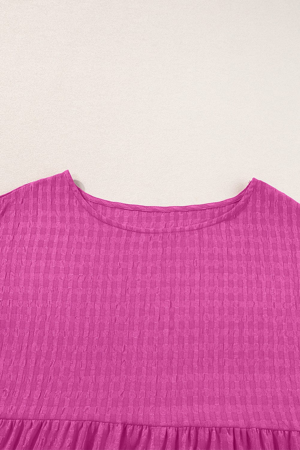 Rose Red Waffle Knit Ruffle Sleeve Shift Mini Dress