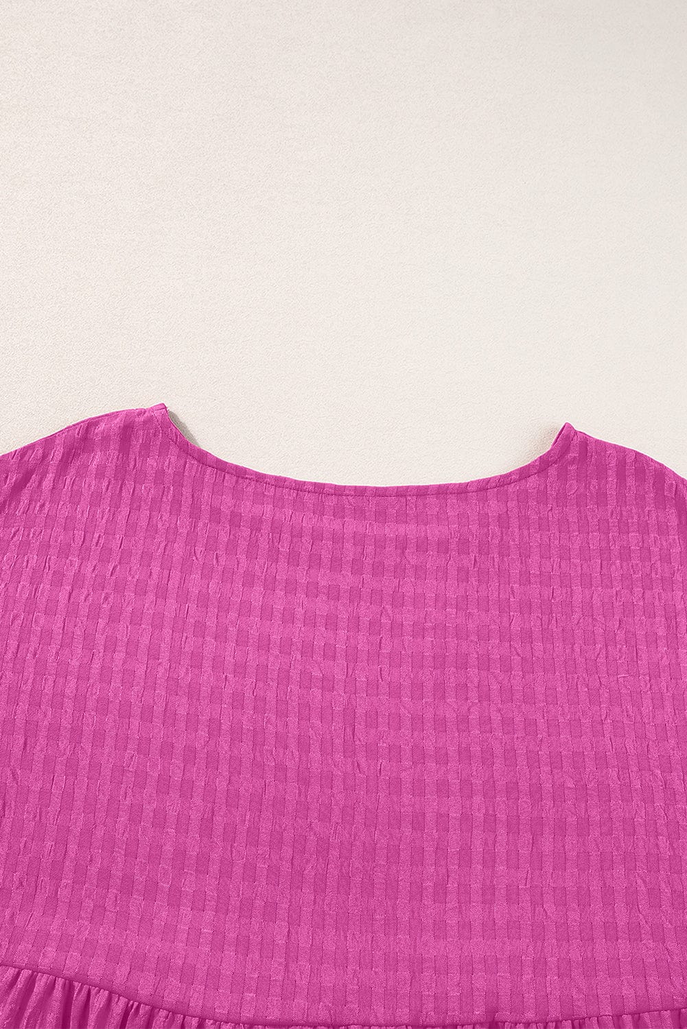 Rose Red Waffle Knit Ruffle Sleeve Shift Mini Dress